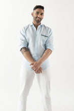 Load image into Gallery viewer, Blue Linen Shirt