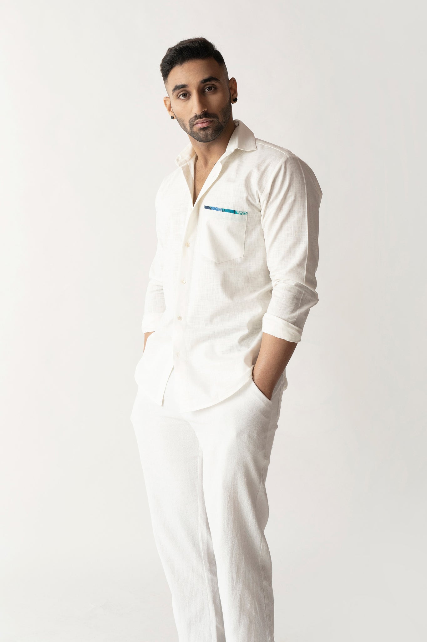 Men's Linen Blend Two Piece Casual Outfits Long Sleeve Button Up Shirt &  Pants | eBay